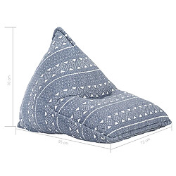 vidaXL Canapé pouf Indigo Tissu Patchwork pas cher