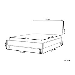 Avis Beliani Lit double en velours blanc cassé 160 x 200 cm BAYONNE