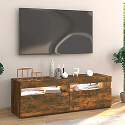 Acheter Maison Chic Meubles TV avec lumières LED - Banc TV pour salon chêne fumé 120x35x40 cm -MN19306