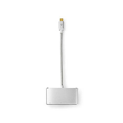 NEDIS Câble Adaptateur Multi USB Type-C Type-C Mâle - USB A Femelle + VGA Femelle + USB Type-C Femelle 0,2 m Aluminium