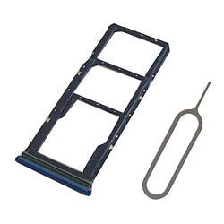 Double Support De Porte-cartes Mémoire Sim + Pour Samsung Galaxy A9 2018 A920 Bleu pas cher