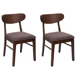 Decoshop26 Lot de 2 chaises de salle à manger cuisine avec dossier en tissu couleur taupe cadre en bois 04_0007383