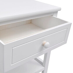 Acheter Helloshop26 Table de nuit chevet commode armoire meuble chambre bois blanc 1402093