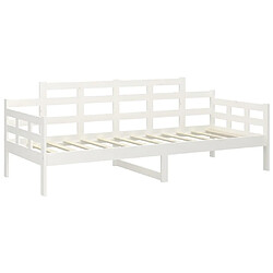 Avis vidaXL Lit de jour sans matelas blanc bois de pin massif 90x200 cm