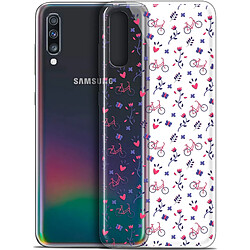 Caseink Coque Pour Samsung Galaxy A70 (6.7 ) [Gel HD Collection Love Saint Valentin Design Bicycle - Souple - Ultra Fin - Imprimé en France]