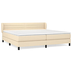 vidaXL Sommier à lattes de lit avec matelas Crème 200x200 cm Tissu