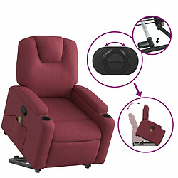 Maison Chic Fauteuil Relax pour salon, Fauteuil inclinable de massage Rouge bordeaux Tissu -GKD97275 pas cher