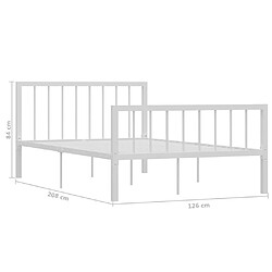 vidaXL Cadre de lit sans matelas blanc métal 120x200 cm pas cher