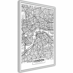 Paris Prix Affiche Murale Encadrée City Map London 20 x 30 cm Blanc