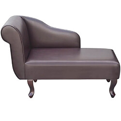 vidaXL Chaise longue Marron Similicuir