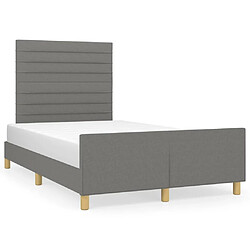 Maison Chic Lit adulte - Cadre Structure de lit avec tête de lit Contemporain Gris foncé 120x200 cm Tissu -MN60656