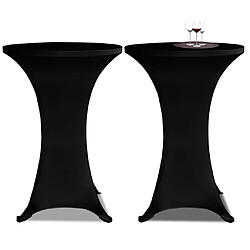 Decoshop26 Housses élastiques de table Ø 80 cm Noir 2 pièces DEC022497