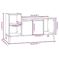 vidaXL Meuble TV Blanc 100x35x55 cm Bois d'ingénierie pas cher