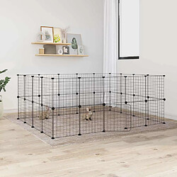 vidaXL Cage animaux de compagnie à 36 panneaux et porte Noir 35x35 cm