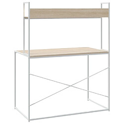 Acheter vidaXL Bureau d'ordinateur Blanc chêne 110x60x138 cm Bois d'ingénierie