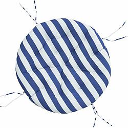 Maison Chic Coussin Confort | pouf | Coussin rond rayure bleue/blanche Ø 100 x11 cm tissu oxford -GKD75749