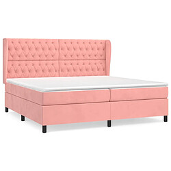 Maison Chic Lit Adulte - Lit simple Lit à sommier tapissier avec matelas moelleux - Meuble de Chambre - Rose 200x200 cm Velours -MN23870