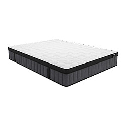 Vente-Unique Ensemble 140 x 190 cm sommier coffre naturel clair + matelas ressorts ensachés 7 zones et mémoire de forme rafraichissante ép.25cm - TOLCA de YSMÉE