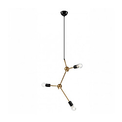 Lumière Suspension Alessia Acier Or 3 ampoules 128cm