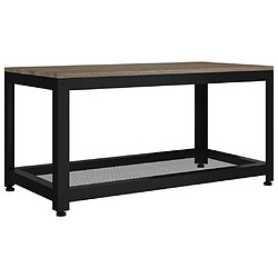 Maison Chic Table basse,Table Console Table d'appoint, Table pour salon Gris et noir 90x45x45 cm MDF et fer -MN74605