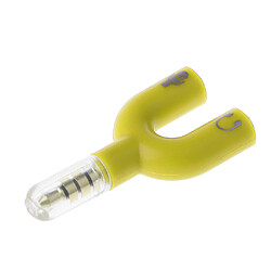 Avis 3.5mm audio câble auxiliaire répartiteur de câble pour casque casque pc jaune