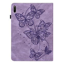 Etui en PU motif papillons avec porte-cartes violet pour votre Huawei MatePad 11 (2021)