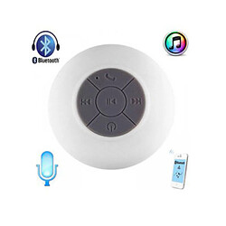 ENCEINTE HAUT-PARLEUR À VENTOUSE BLUETOOTH ÉTANCHE WATERPROOF KIT MAIN LIBRE BLANCHE