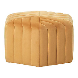 Beliani Pouf MURIETTA Moutarde Velours