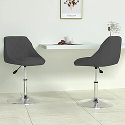 vidaXL Chaises pivotantes à manger lot de 2 Noir Velours