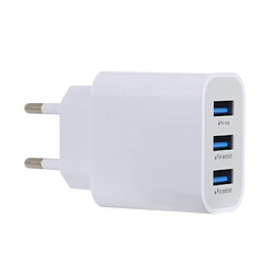 Wewoo Chargeur 3.1A 3 ports USB rapide de voyage, prise européenne (blanc)