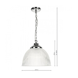 Acheter Luminaire Center Suspension Nahla Chrome poli,verre côtelé 1 ampoule 27cm