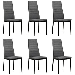 Decoshop26 Lot de 6 chaises de salle à manger cuisine design contemporain tissu gris clair CDS022406