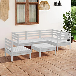 Maison Chic Salon de jardin 6 pcs - Table et chaises d'extérieur - Mobilier/Meubles de jardin Moderne Bois de pin massif Blanc -MN68870