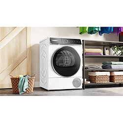 Sèche-linge pompe à chaleur avec condenseur 60cm 9kg série 8 blanc - WQB246C0FR - BOSCH pas cher