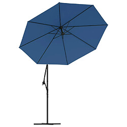 Avis vidaXL Tissu de remplacement pour parasol déporté Bleu azuré 350 cm