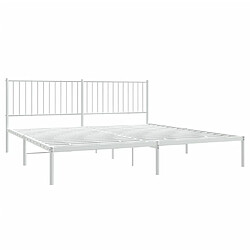 Acheter Maison Chic Lit adulte - Cadre de lit métal avec tête de lit,Structure du lit Contemporain pour chambre blanc 200x200 cm -MN67243