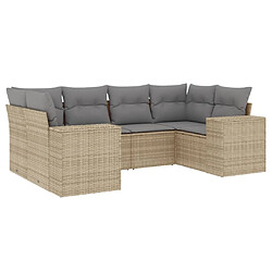 vidaXL Salon de jardin avec coussins 6 pcs beige résine tressée