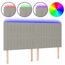 Maison Chic Tête de lit scandinave à LED,meuble de chambre Gris clair 160x5x118/128 cm Tissu -MN66600