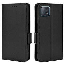 Etui en PU tissu antichoc, magnétique, texture litchi avec support, noir pour votre Oppo A72 5G/A73 5G