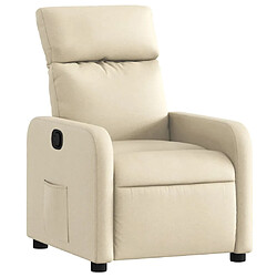 vidaXL Fauteuil inclinable Crème Tissu