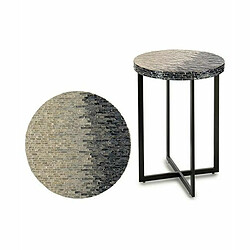 Gift Decor Table d'appoint Gris Métal Nacre noire Contre-plaqué (45 x 62 x 45 cm)