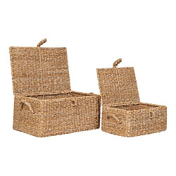 EPIKASA Lot de 2 Paniers Décoratifs de Rangement Bogra, Marron, Herbe de Mer, 28x40x20 cm