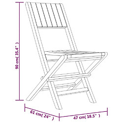 Maison Chic Lot de 8 Chaises de jardin,Fauteuil d'extérieur pliantes 47x61x90 cm bois massif teck -MN93966 pas cher