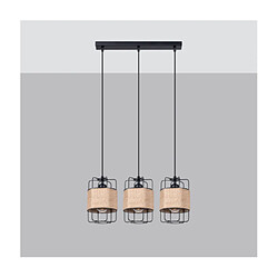 Luminaire Center Suspension Gizur Acier,Corde Noir