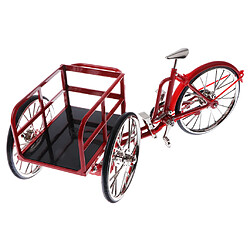 Avis 1:10 alliage moulé sous pression tricycle vélo modèle réplique vélo jouet rouge