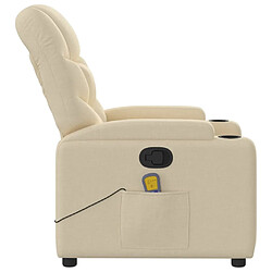 Maison Chic Fauteuil de massage inclinable,Fauteuil luxe de relaxation Crème Tissu -MN91696 pas cher