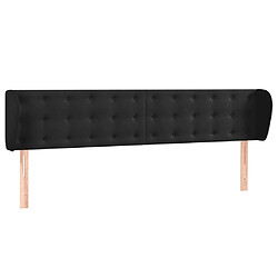 vidaXL Tête de lit avec oreilles Noir 203x23x78/88 cm Velours