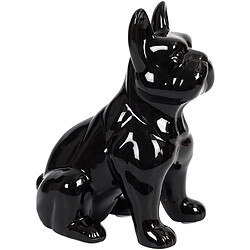 The Home Deco Factory Bouledogue en céramique assis 20 cm noir.