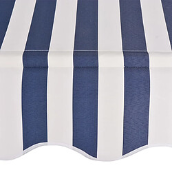 Acheter Maison Chic Store banne | Auvent rétractable de porte | Marquise Brise-soleil manuel 350 cm Rayures bleues et blanches -GKD30439