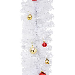 Acheter vidaXL Guirlande de Noël décorée avec boules Blanc 5 m